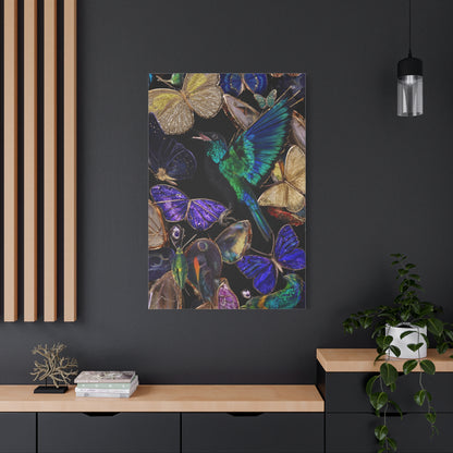 Jewel Tone Hummingbird and Butterfly Collection Wall Art & Canvas Print
