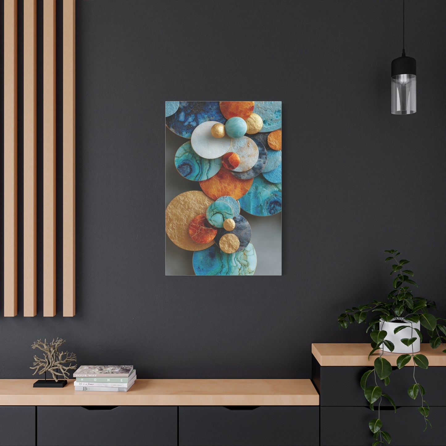 Overlapping Multicolor Metal Circles Wall Art & Canvas Print