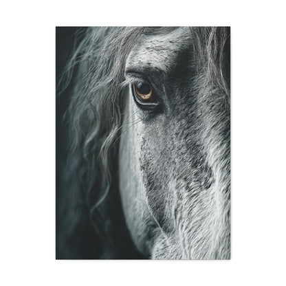 Horse Eye Intimate Monochrome Wall Art & Canvas Print