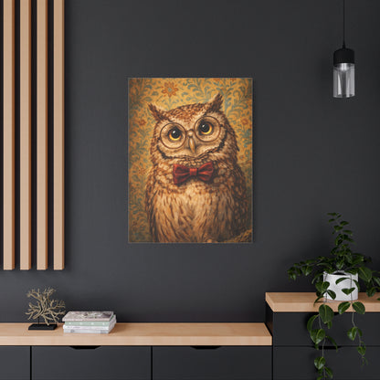 Whimsical Scholar Owl Portrait Wall Art & Canvas Print