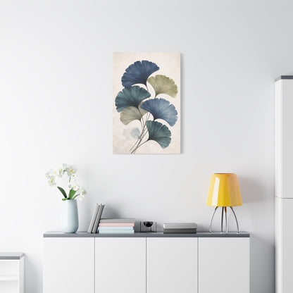 Navy Ginkgo Botanical Elegance Wall Art & Canvas Print