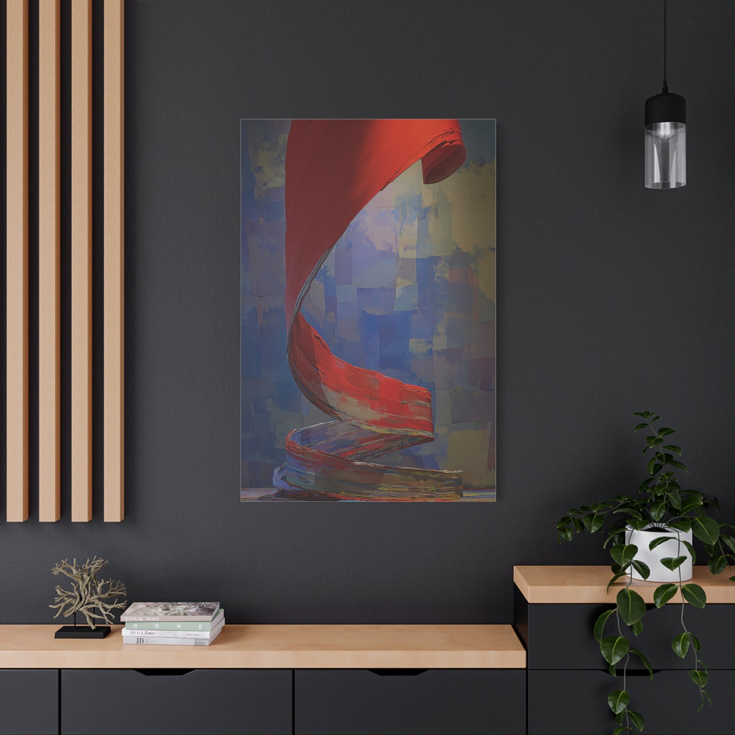 Sculptural Ribbon Motion Abstract Wall Art & Canvas Print