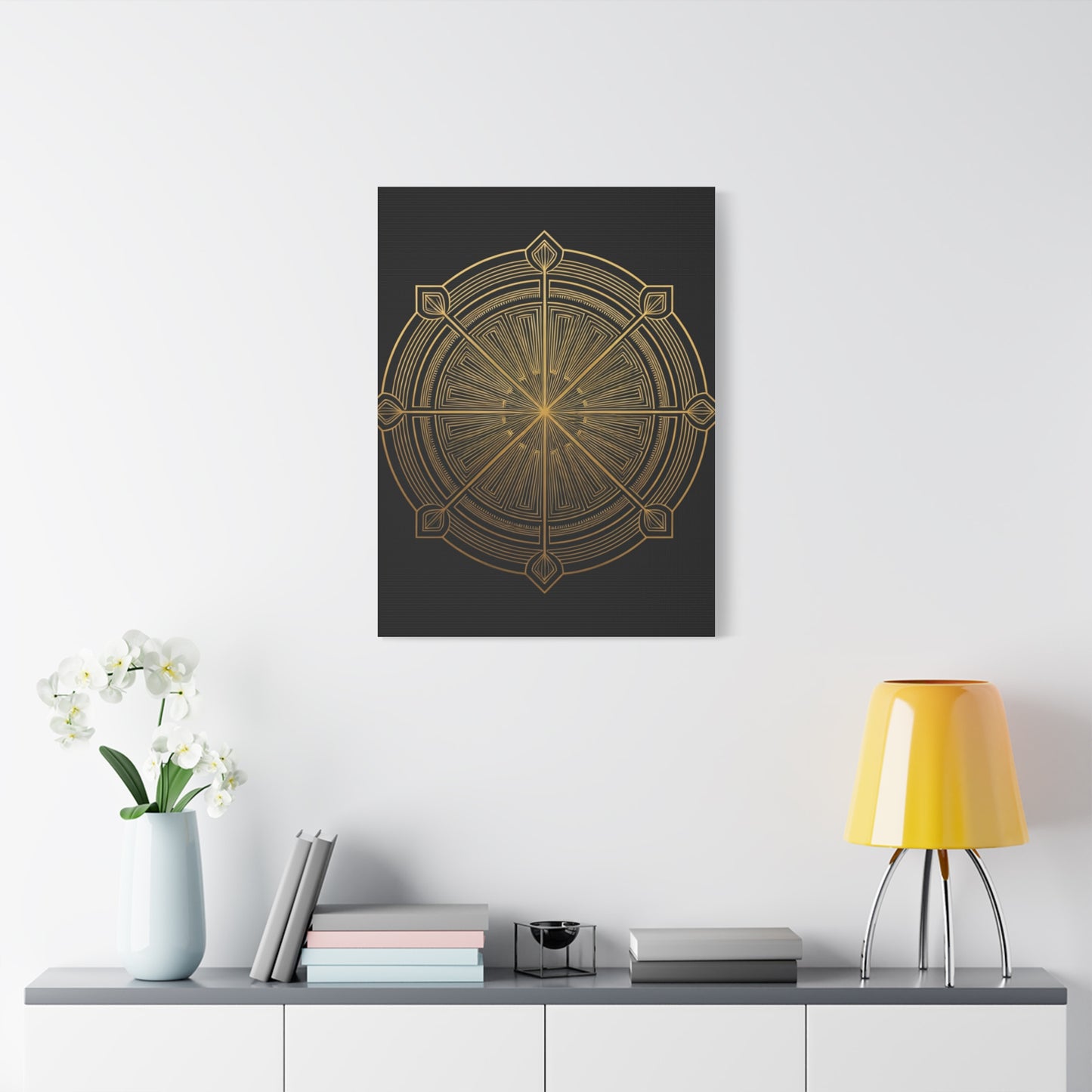 Golden Compass Deco Mandala Wall Art & Canvas Prints