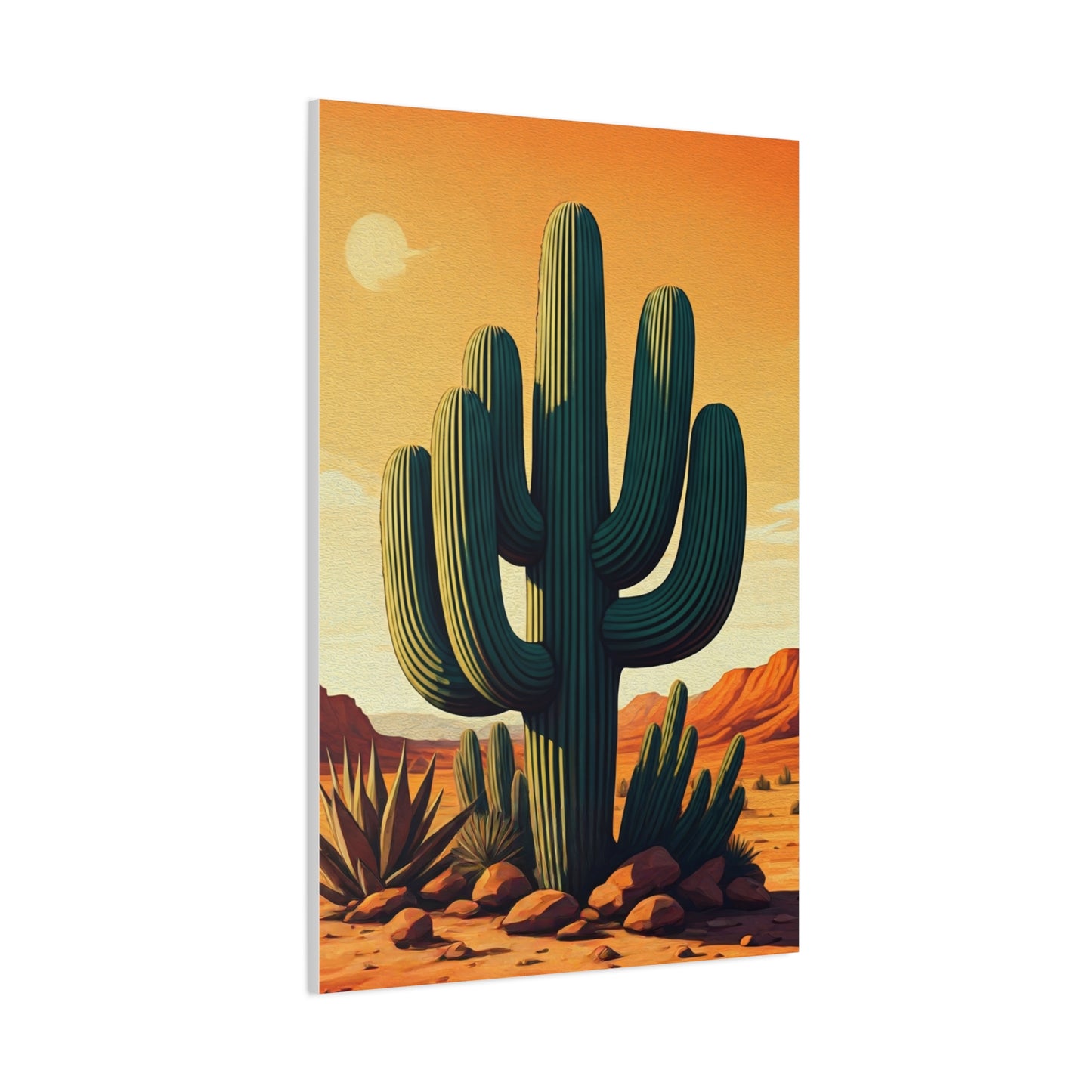 Sunlit Sonoran Saguaro Landscape Wall Art & Canvas Prints