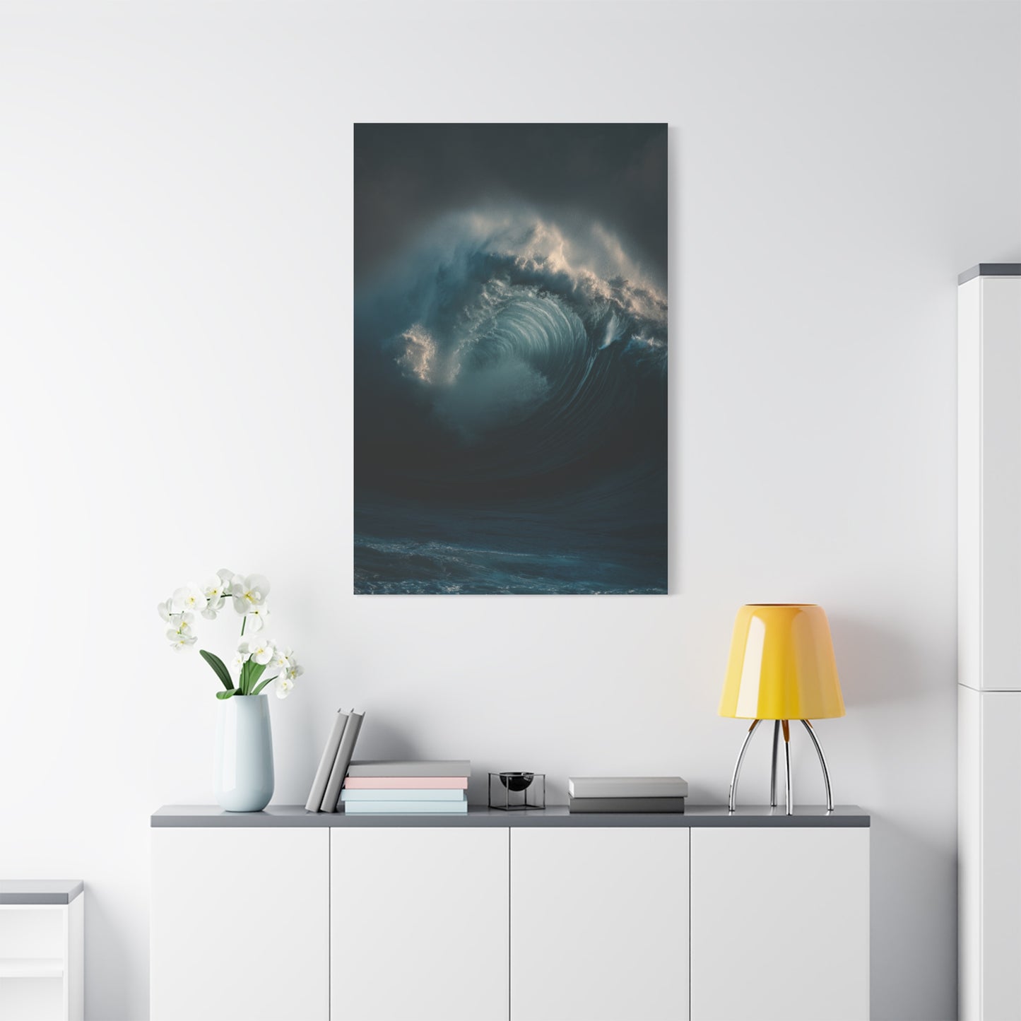 Powerful Ocean Wave Curling in Dramatic Motion Wall Art & Canvas Print