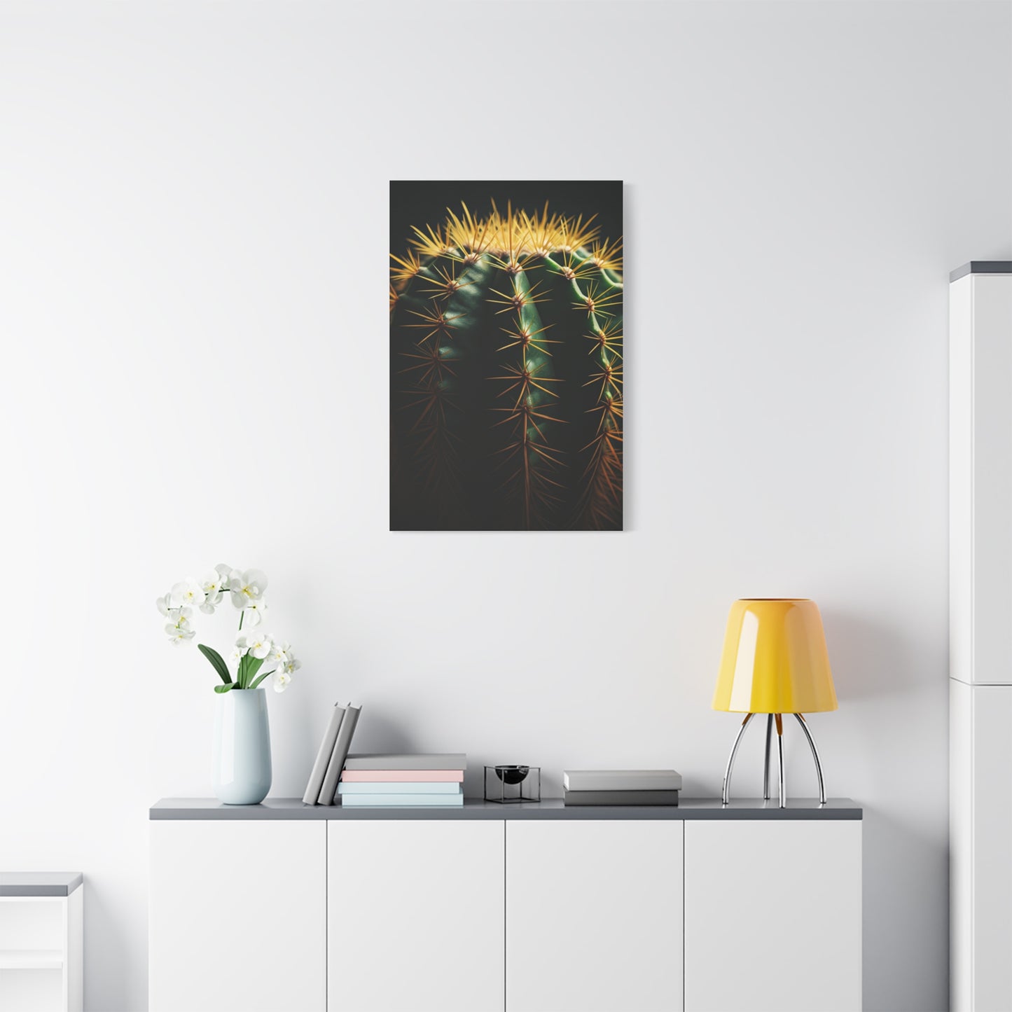 Golden Spine Macro Cactus Wall Art & Canvas Prints