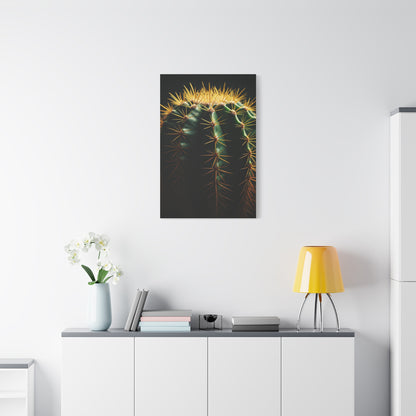 Golden Spine Macro Cactus Wall Art & Canvas Prints
