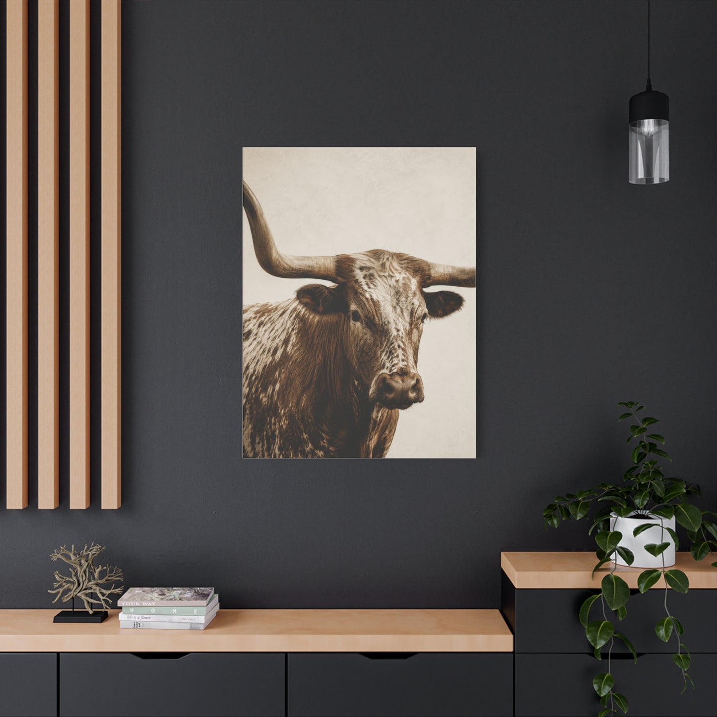Texas Longhorn Heritage Portrait Wall Art & Canvas Print