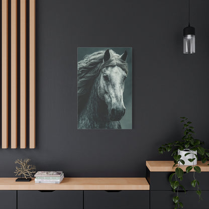 Silver Horse Portrait Wall Art & Canvas Print