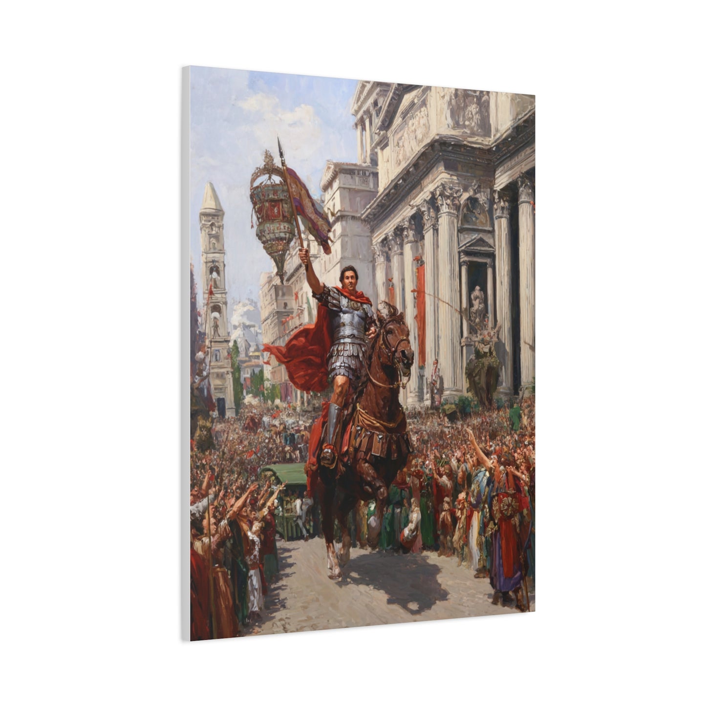 Roman Emperor Riding Through Ancient Rome Wall Art & Canvas Print