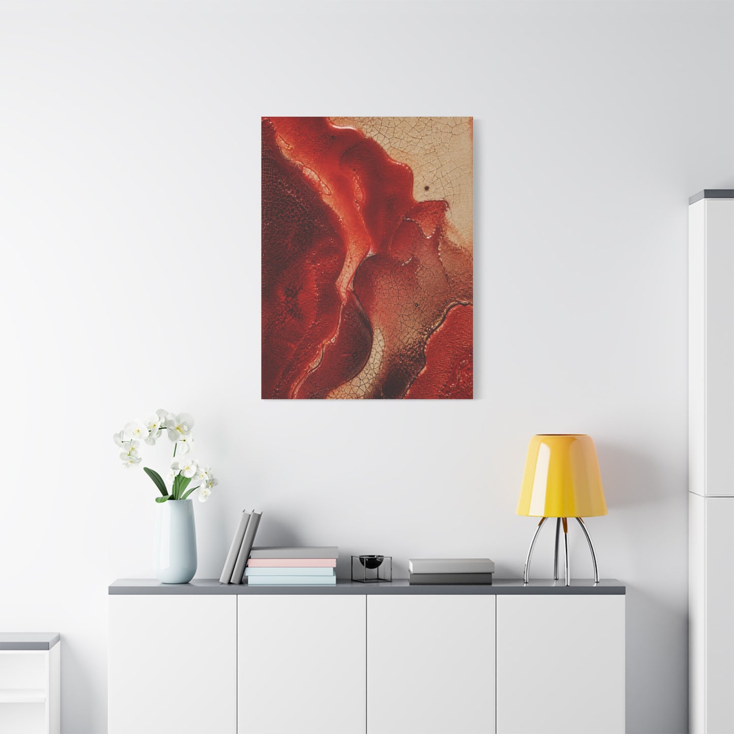 Red Ceramic Glaze Texture Wall Art & Canvas Print