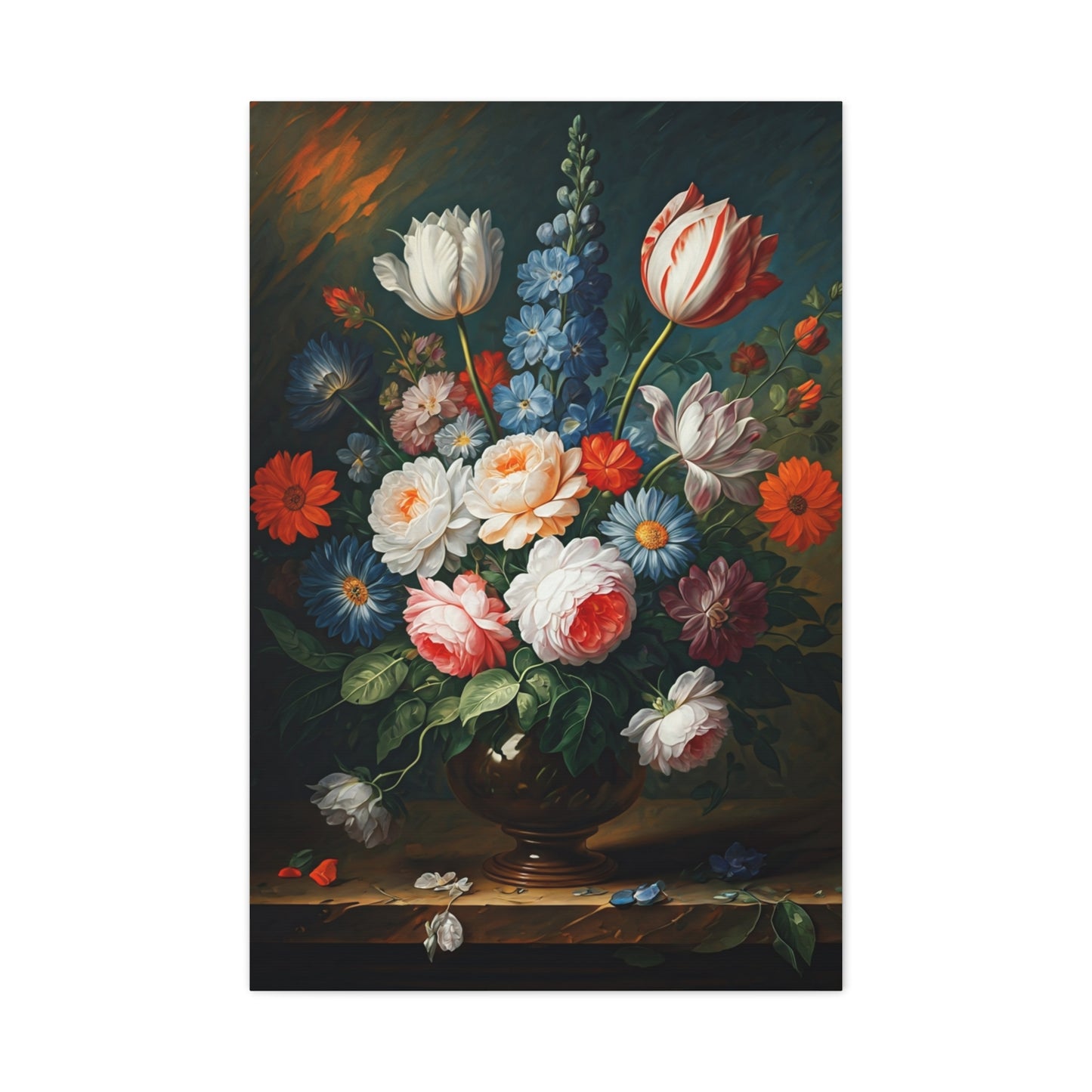 Midnight Bloom Still Life Wall Art & Canvas Print