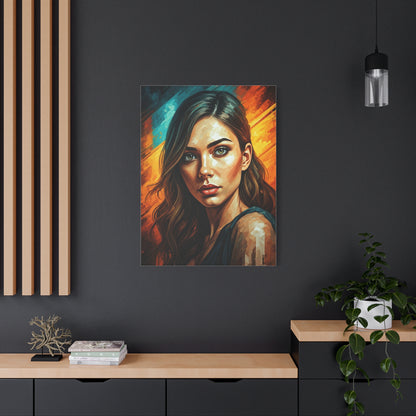 Ember Gaze Feminine Portrait Wall Art & Canvas Print