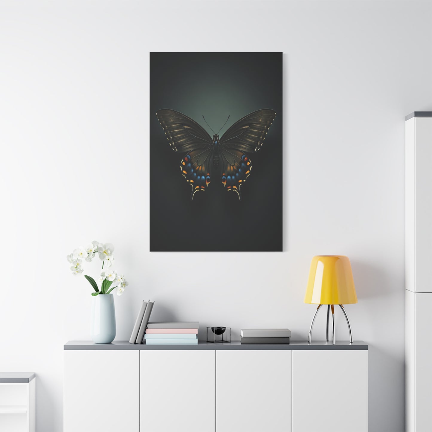 Midnight Swallowtail Butterfly with Jewel Wing Accents Wall Art & Canvas Prints