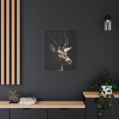 Shadowed Stag Minimal Portrait Wall Art & Canvas Print