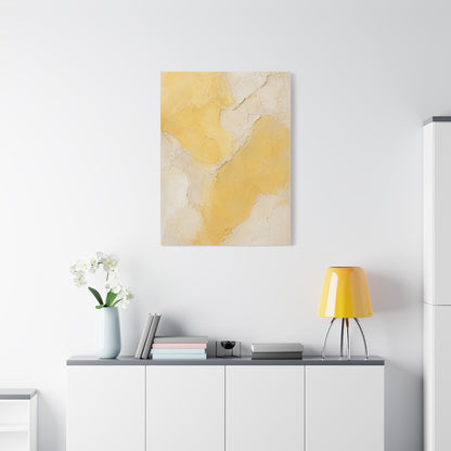 Wabi-Sabi Yellow Plaster Minimal Abstract Wall Art & Canvas Print