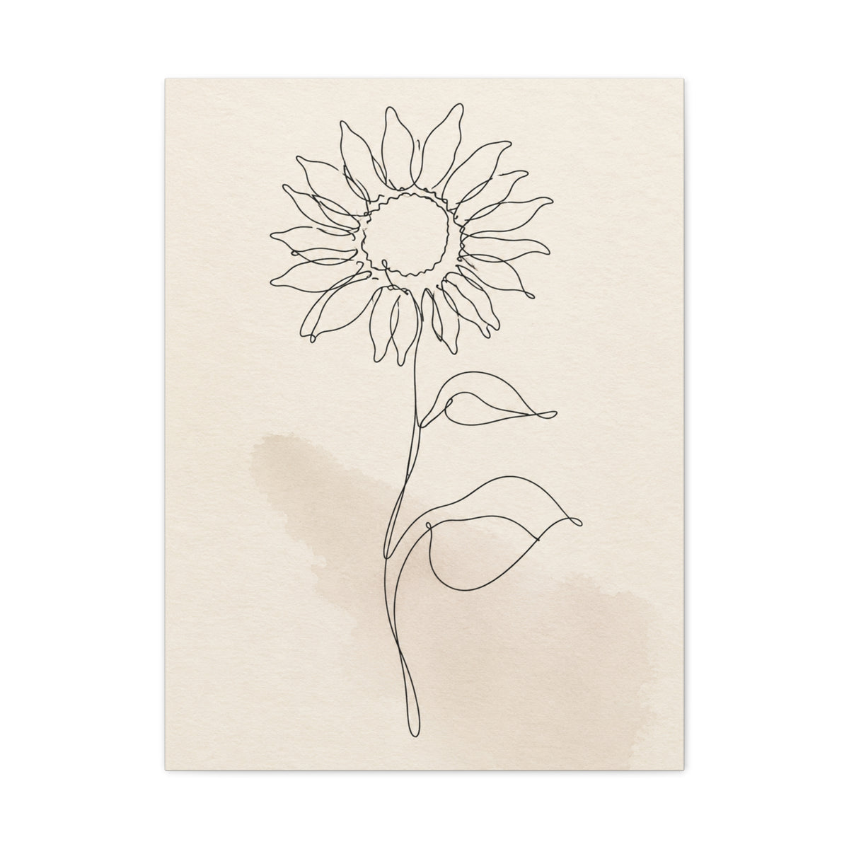 Minimal Line Art Sunflower Wall Art & Canvas Print