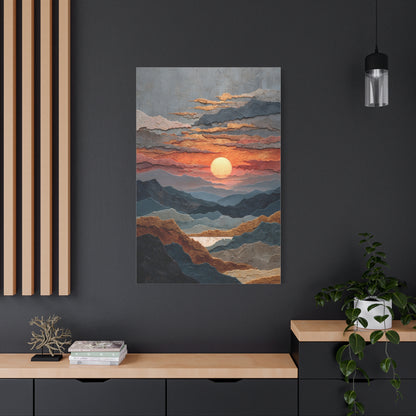 Layered Desert Sunset Abstract Landscape Wall Art & Canvas Print