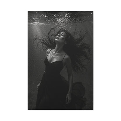 Submerged Black and White Portrait Wall Art & Canvas Print