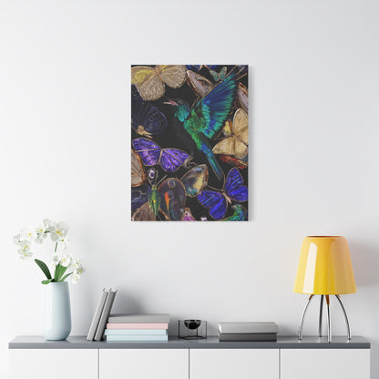 Jewel Tone Hummingbird and Butterfly Collection Wall Art & Canvas Print