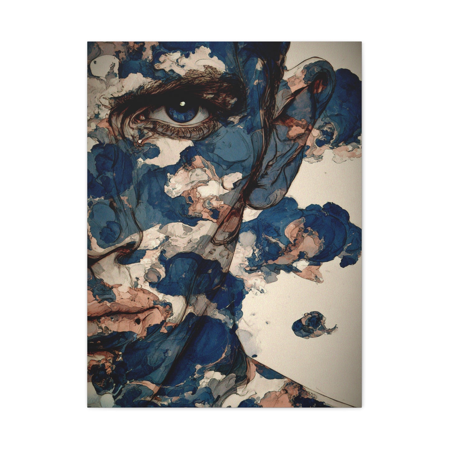 Ink Cloud Portrait Abstract Wall Art & Canvas Print