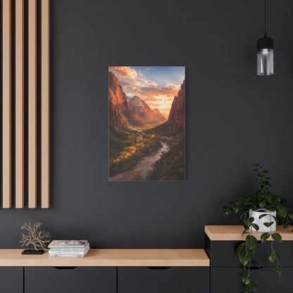 Zion Canyon Sunset Vista Southwest Wall Art & Canvas Print