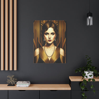 Golden Vintage Glamour Portrait Wall Art & Canvas Prints