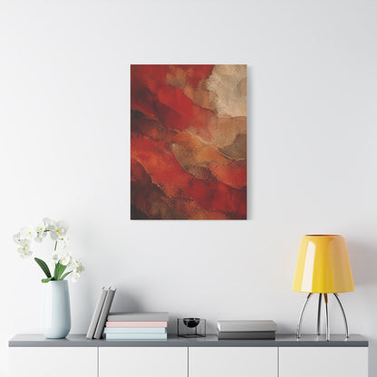 Earthy Layered Red Terrain Abstraction Wall Art & Canvas Print