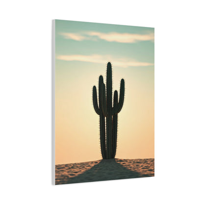 Lone Saguaro Desert Sunset Silhouette Wall Art & Canvas Prints