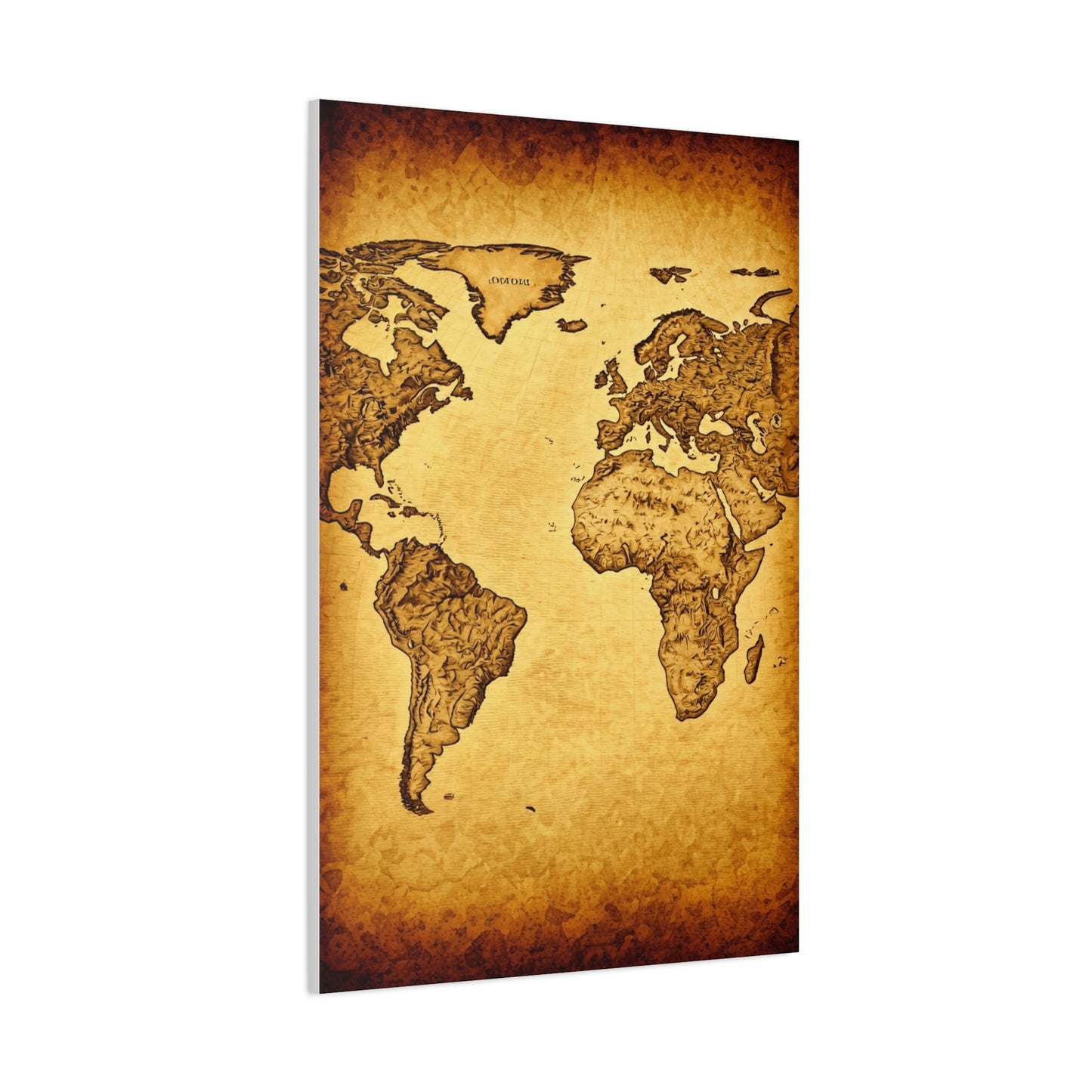 Vintage Portrait Sketch Map Background Wall Art & Canvas Print