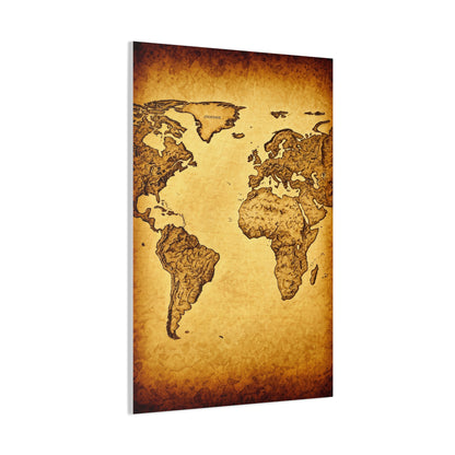 Vintage Portrait Sketch Map Background Wall Art & Canvas Print