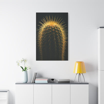 Golden Halo Cactus Sculpture Wall Art & Canvas Prints