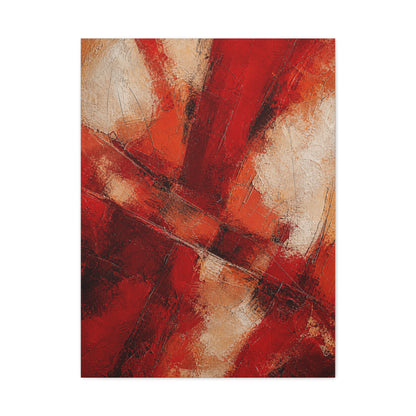 Textured Red Cross Pattern Abstraction Wall Art & Canvas Print