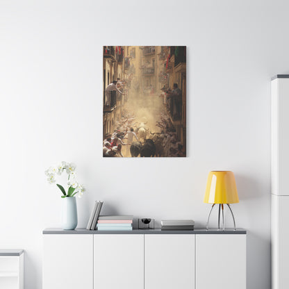 Running of the Bulls Festival Charge Wall Art & Canvas Print