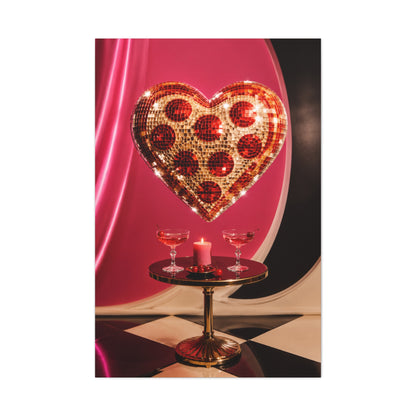 Disco Heart Cocktail Romance Scene Wall Art & Canvas Print