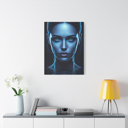 Blue Tears Reflection Portrait Wall Art & Canvas Prints
