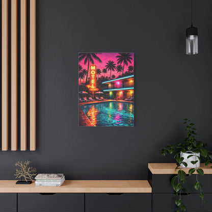 Surreal Pop-Art Motel Night Scene Wall Art & Canvas Print