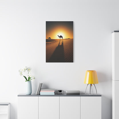 Lone Ostrich in Desert Sunset Wall Art & Canvas Prints