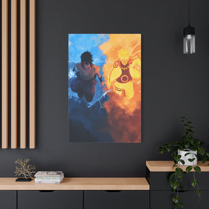 Naruto Uzumaki and Sasuke Uchiha Elemental Divide Wall Art & Canvas Print