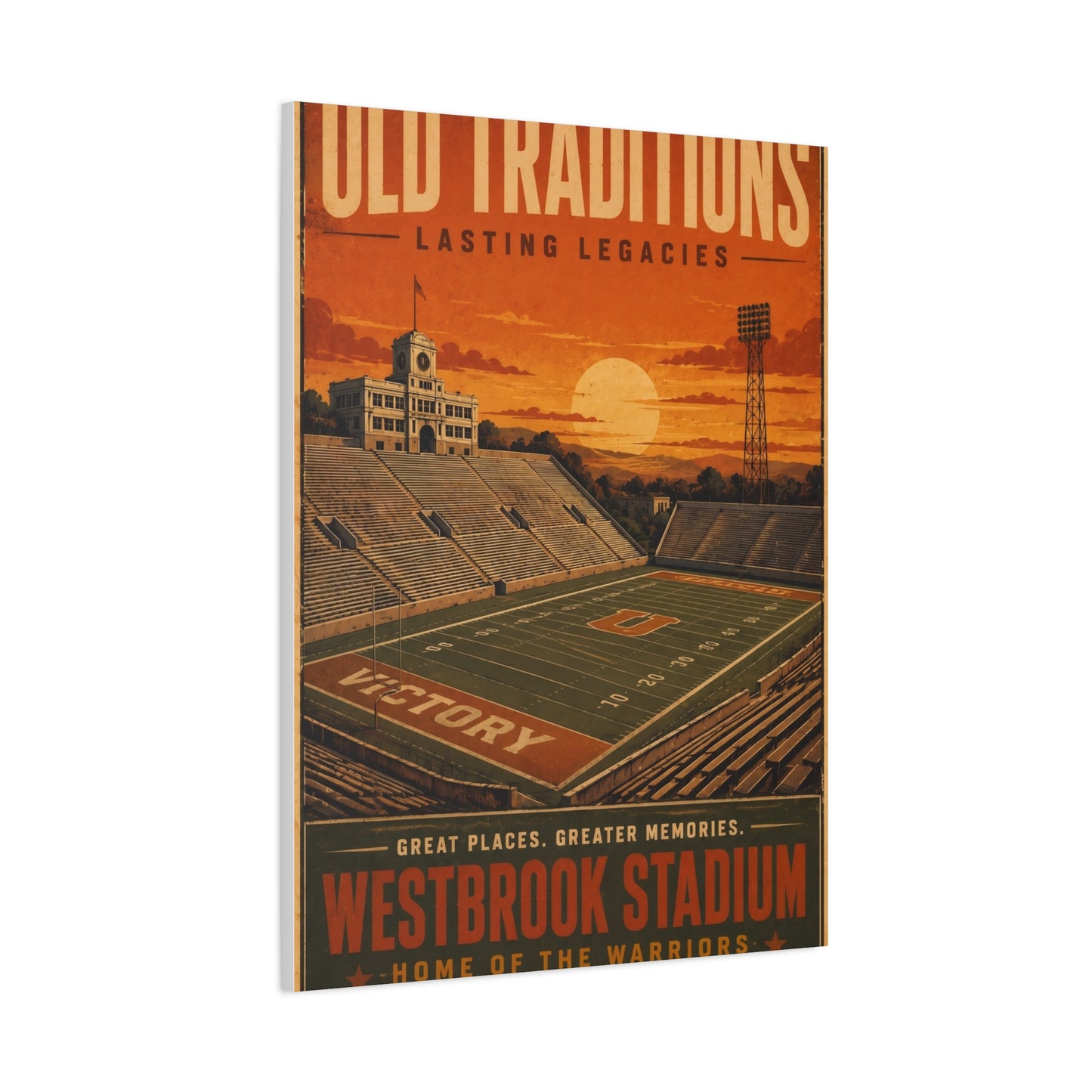 Westbrook Stadium Vintage Legacy Sports Wall Art & Canvas Print