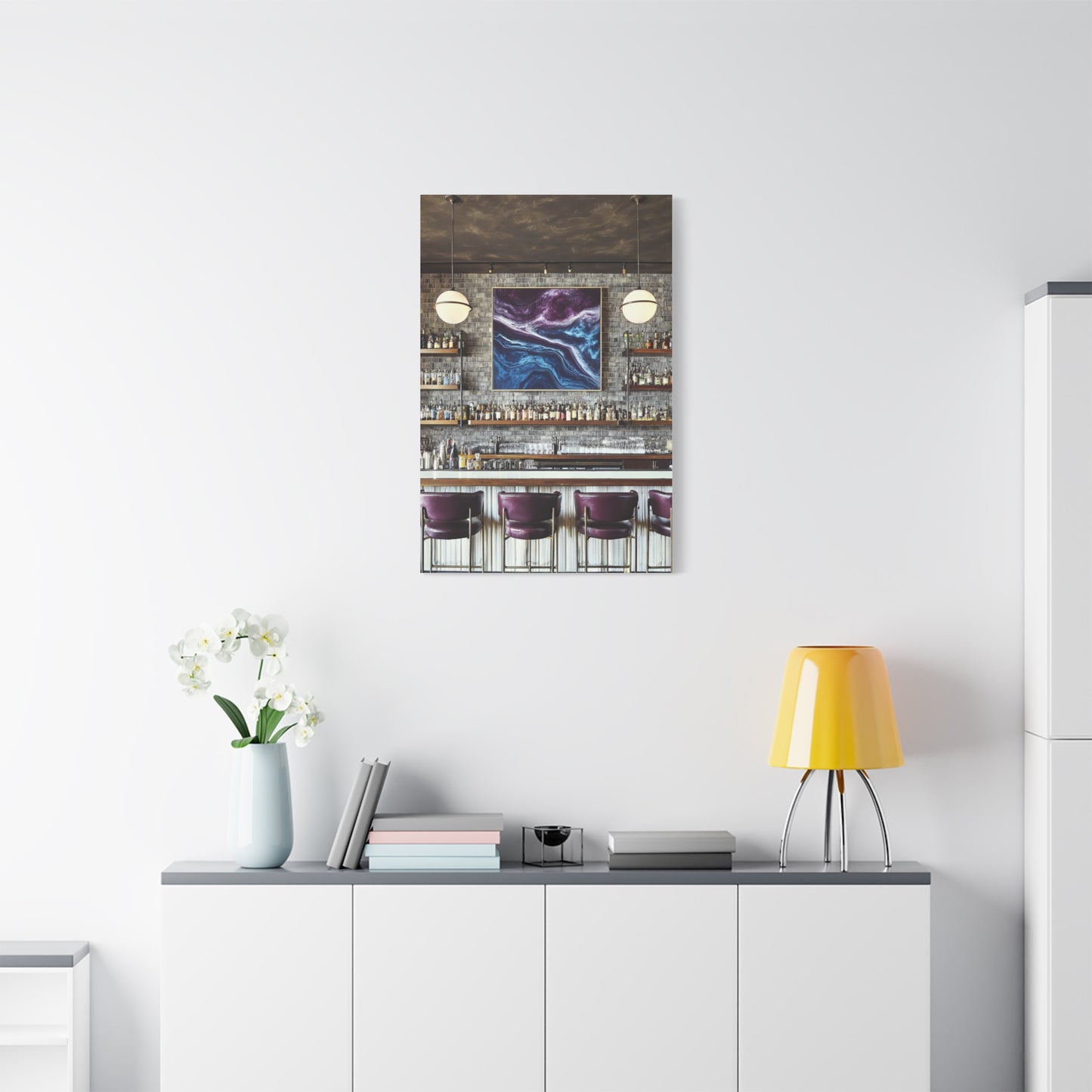 Moody Abstract Luxury Cocktail Bar Wall Art & Canvas Print