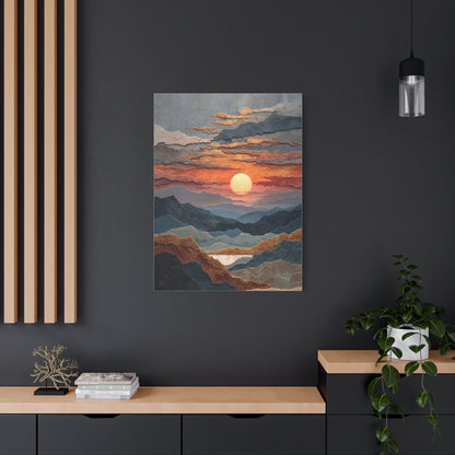 Layered Desert Sunset Abstract Landscape Wall Art & Canvas Print