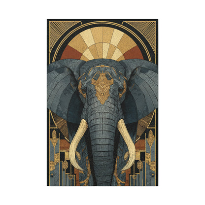 Art Deco Elephant Halo Portrait Wall Art & Canvas Print
