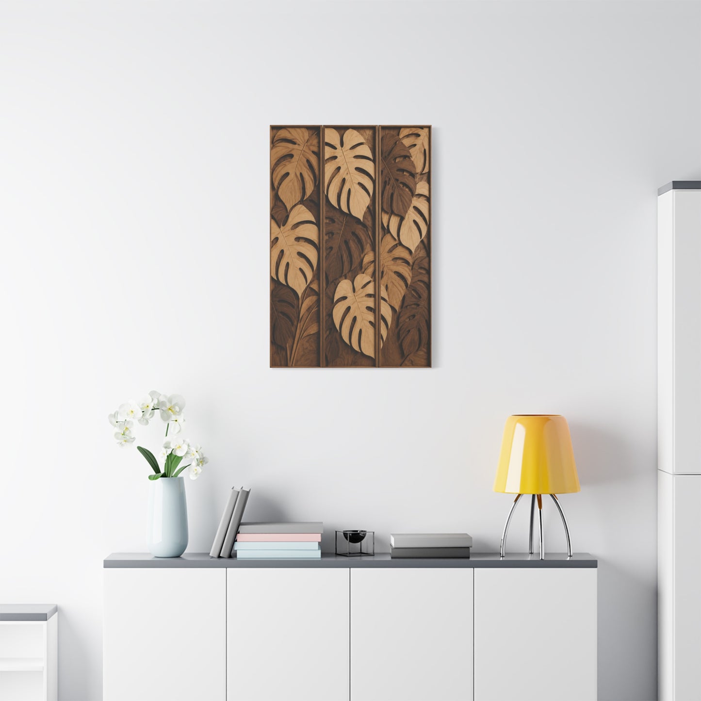 Layered Monstera Wood Panel Tropical Wall Art & Canvas Print