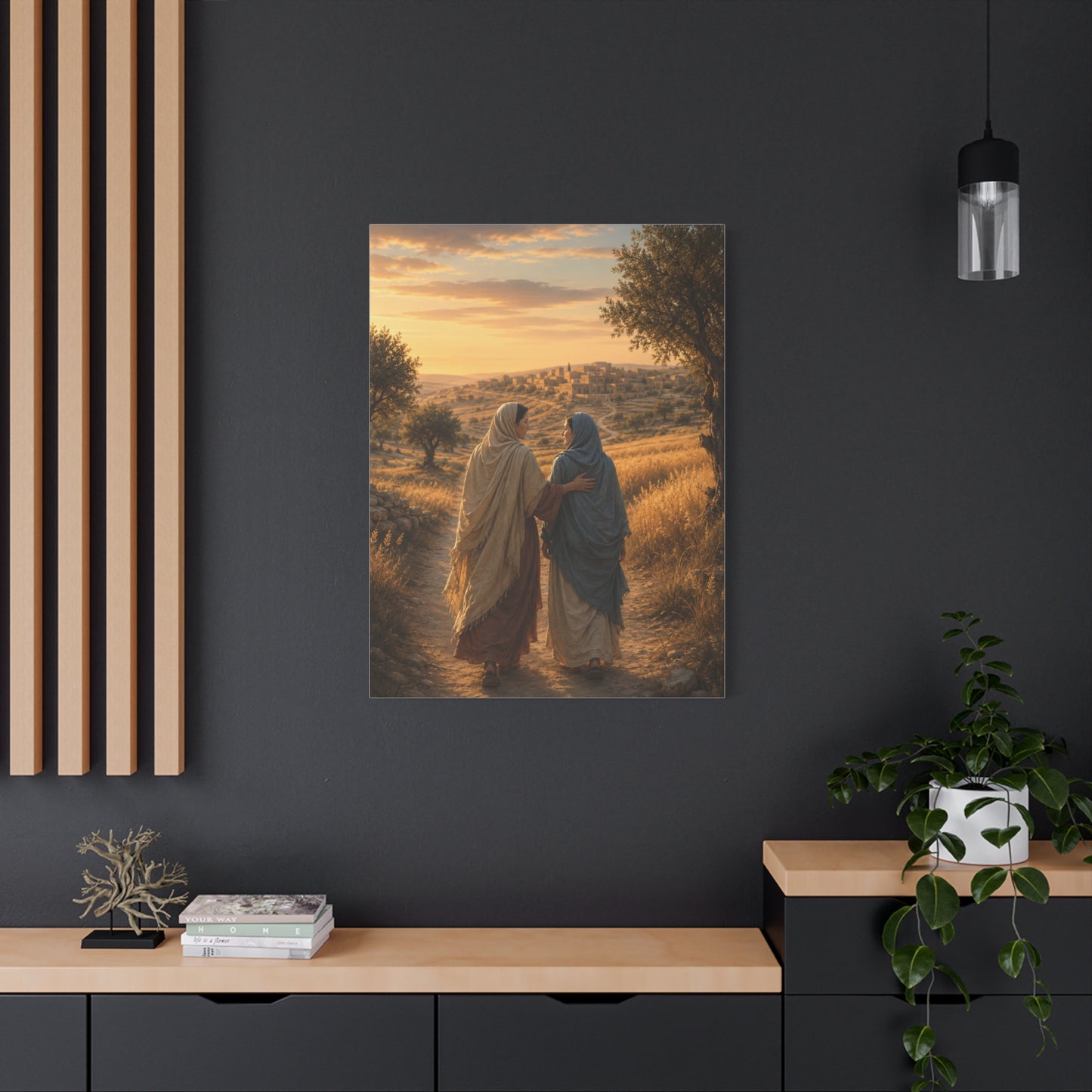 Golden Journey Companionship Landscape Wall Art & Canvas Print