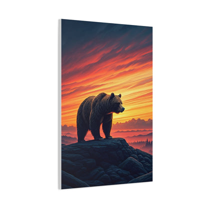 Sunset Summit Bear Silhouette Wall Art & Canvas Prints
