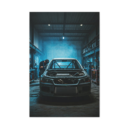Mitsubishi Lancer Evolution Custom Fabrication Garage Wall Art & Canvas Prints