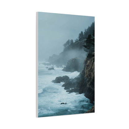 Foggy Coastal Cliffs on Quiet Morning Wall Art & Canvas Print