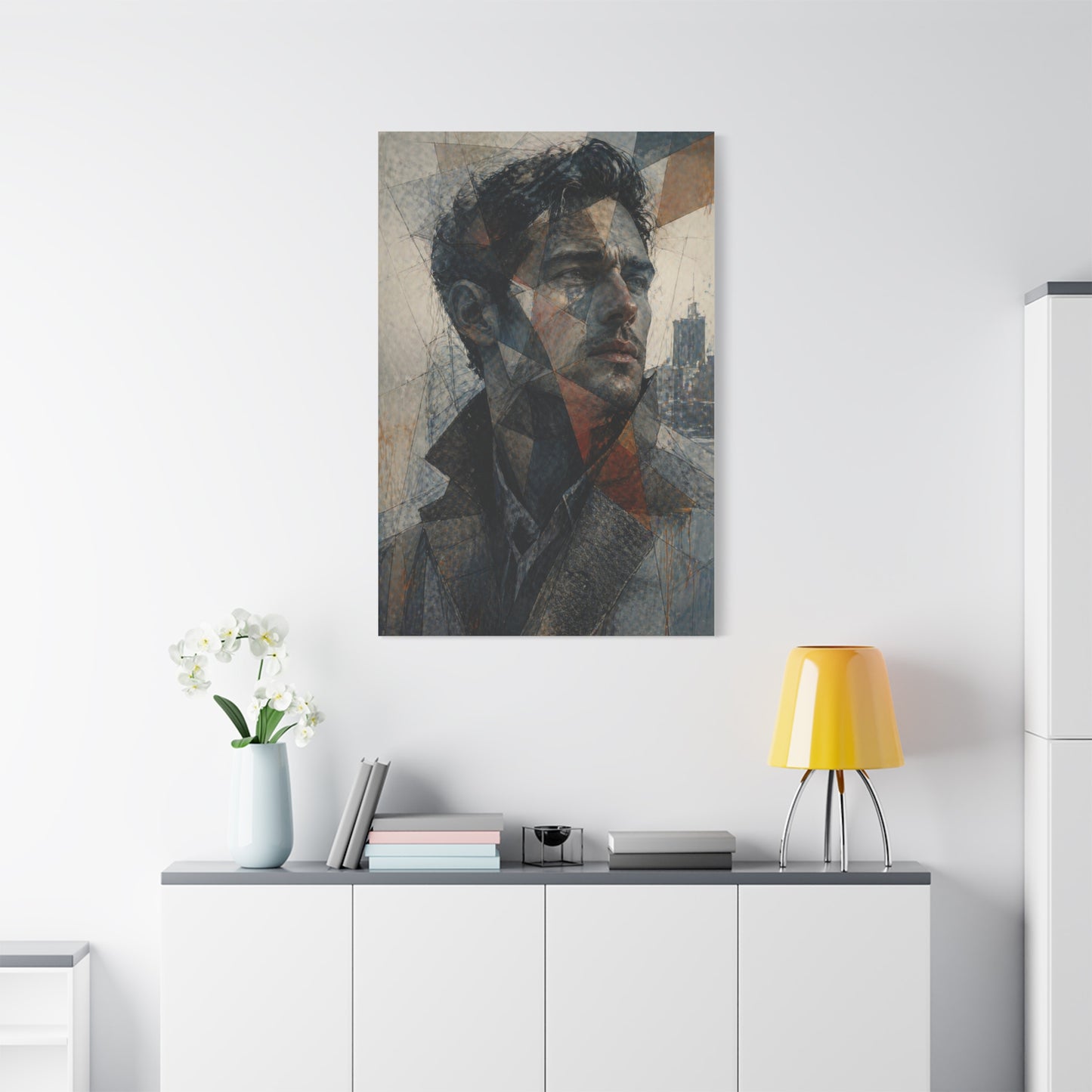 Fragmented Modern Male Portrait Wall Art & Canvas Print