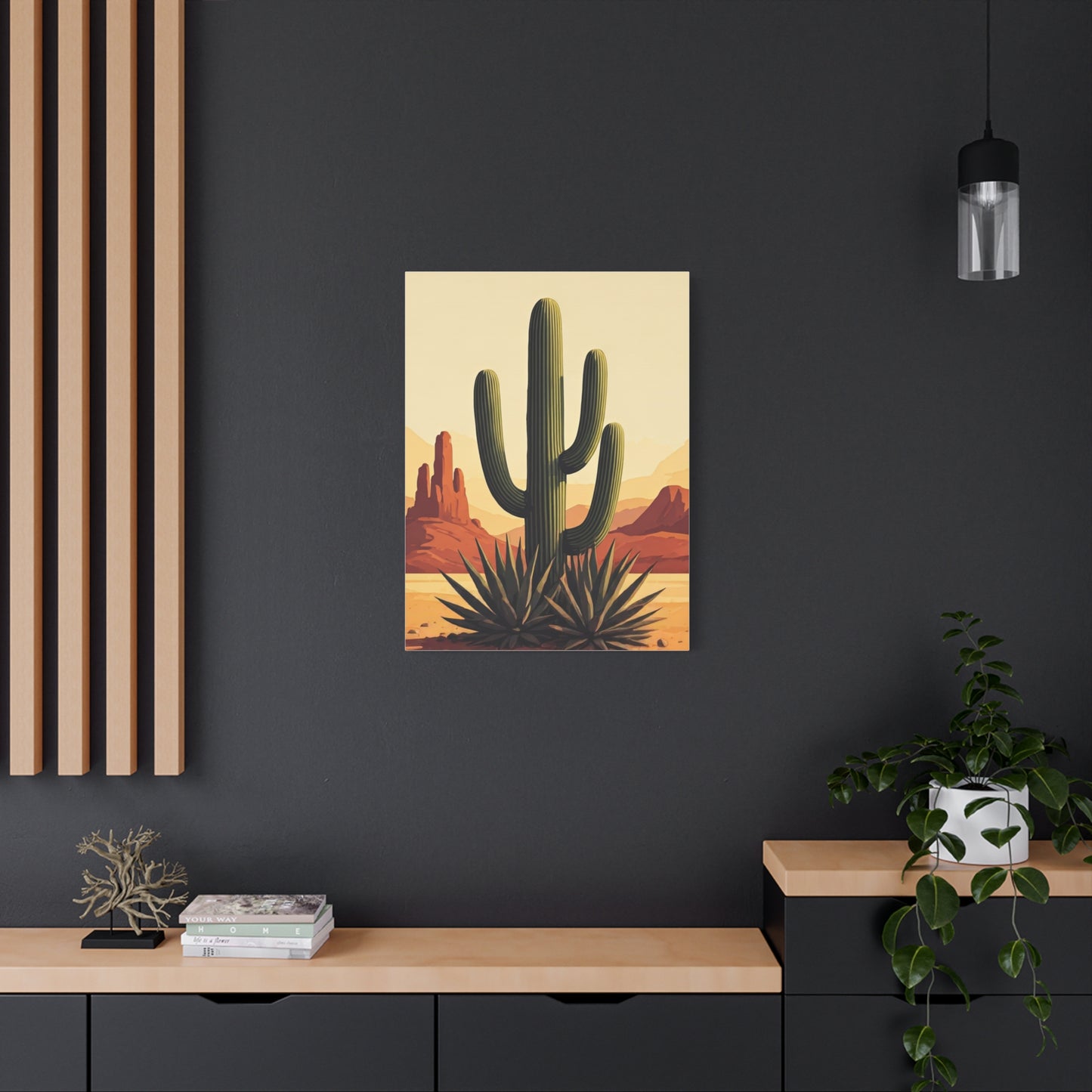 Red Mesa Desert Cactus Landscape Wall Art & Canvas Prints
